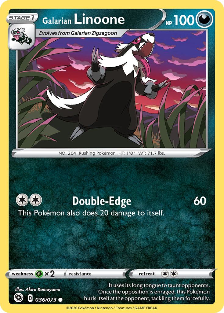 Galarian Linoone – Champion's Path 036/073 Pokémon card