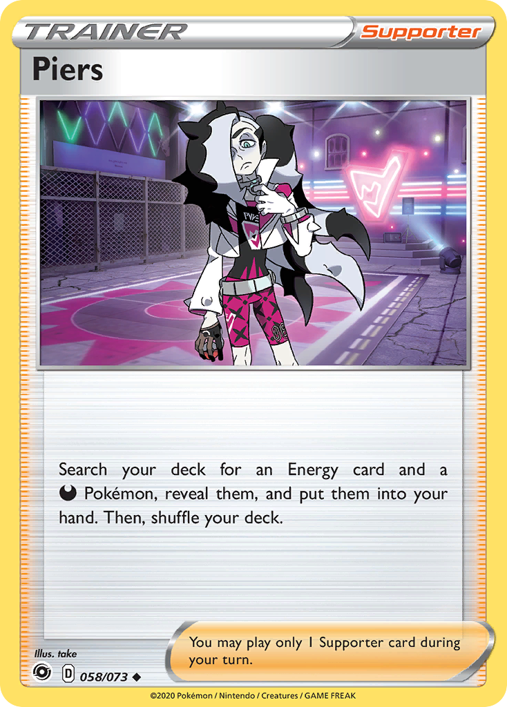 Piers – Champion's Path 058/073 Pokémon card