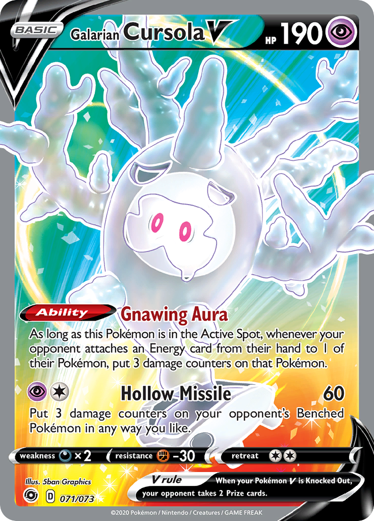 Galarian Cursola V – Champion's Path 071/073 Pokémon card