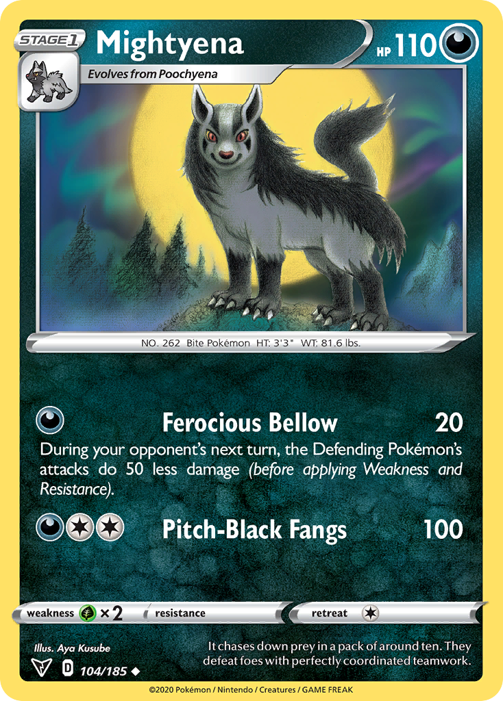 Mightyena – Vivid Voltage 104/185 Pokémon card