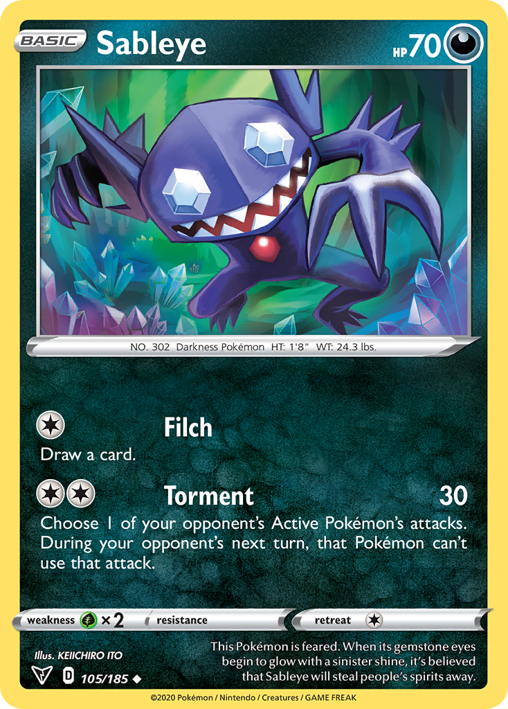 Sableye – Vivid Voltage 105/185 Pokémon card