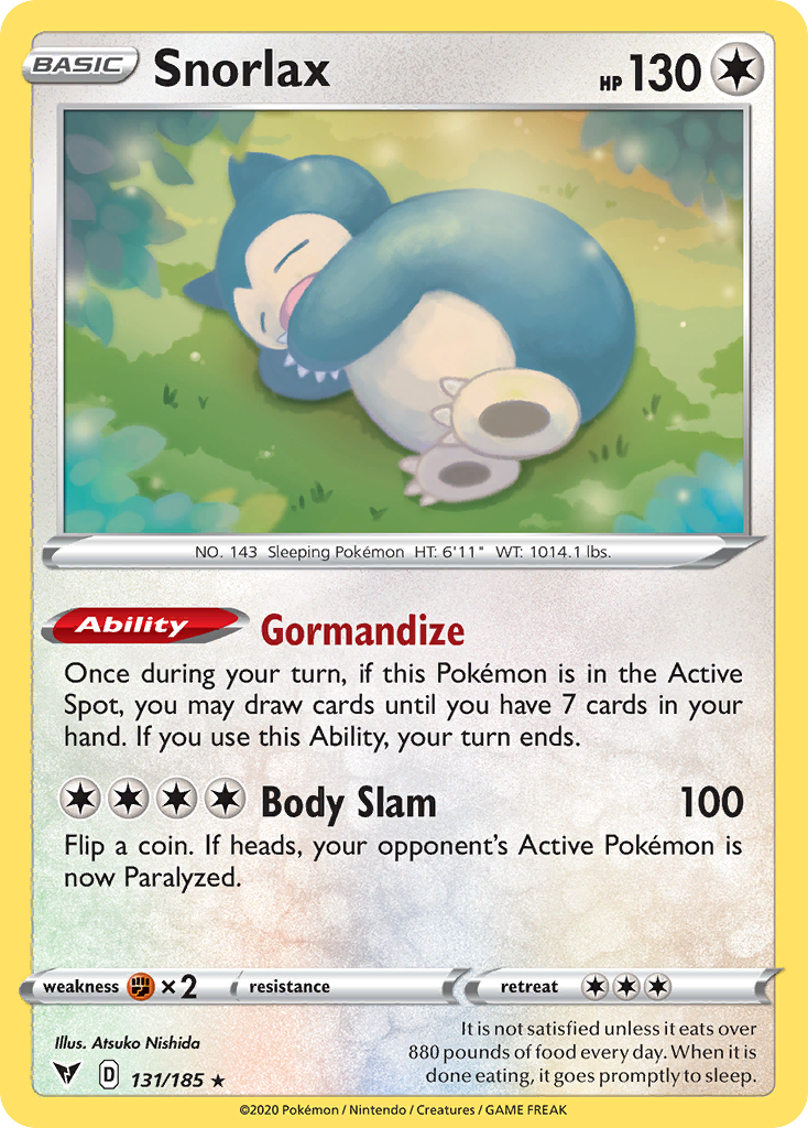 Snorlax – Vivid Voltage 131/185 Pokémon card