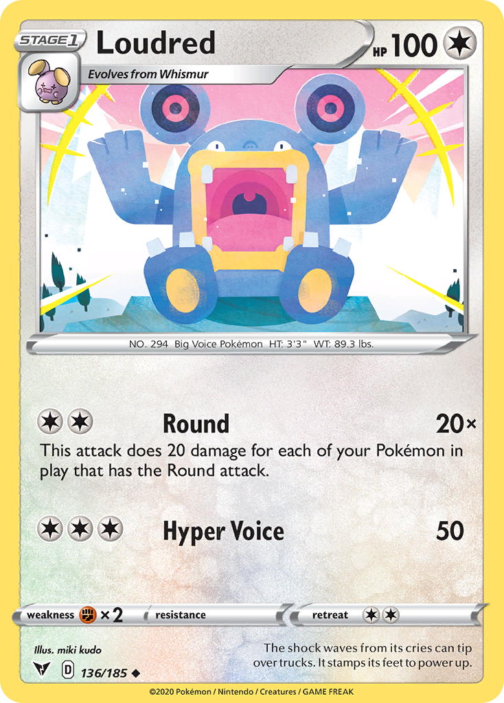 Loudred – Vivid Voltage 136/185 Pokémon card