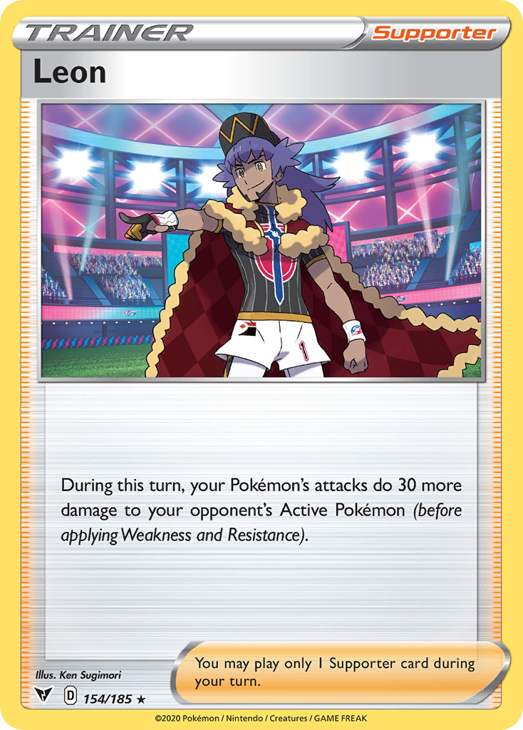 Leon – Vivid Voltage 154/185 Pokémon card