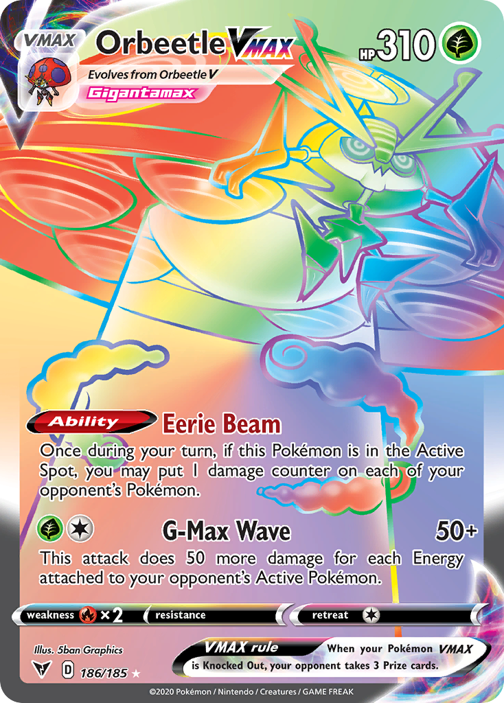 Orbeetle VMAX – Vivid Voltage 186/185 Pokémon card