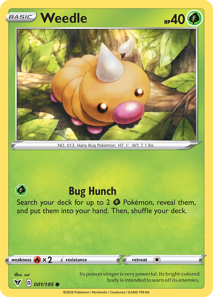 Weedle – Vivid Voltage 001/185 Pokémon card