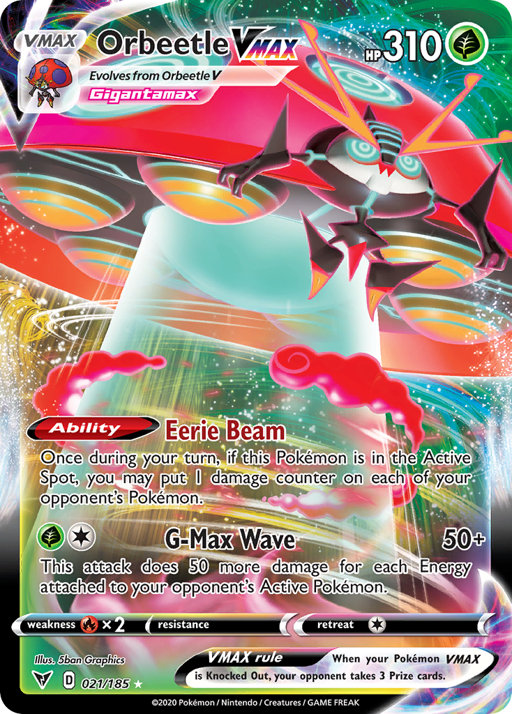 Orbeetle VMAX – Vivid Voltage 021/185 Pokémon card