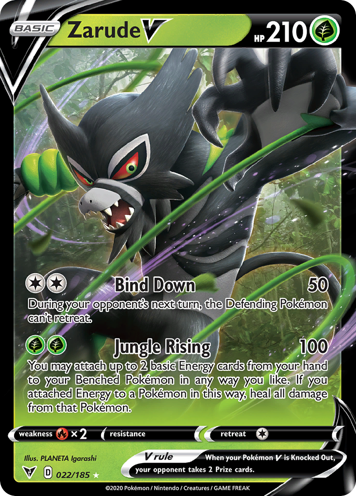 Zarude V – Vivid Voltage 022/185 Pokémon card