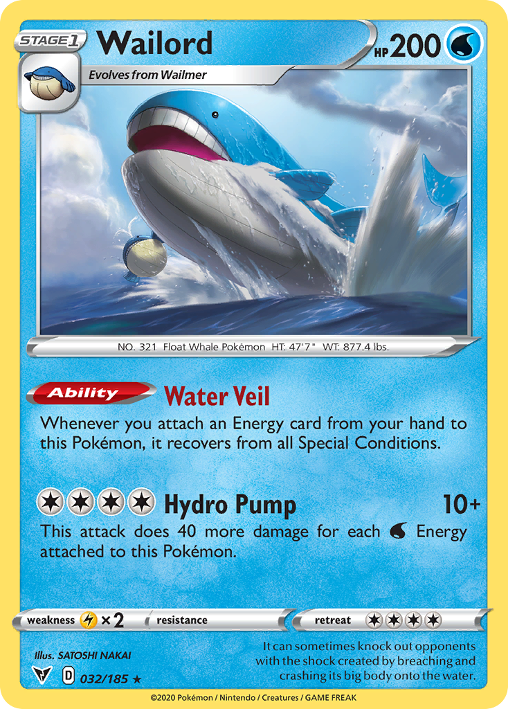 Wailord – Vivid Voltage 032/185 Pokémon card
