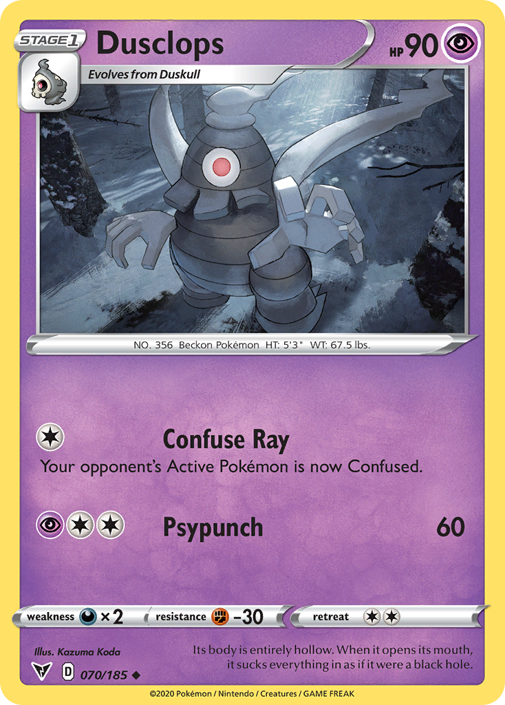 Dusclops – Vivid Voltage 070/185 Pokémon card