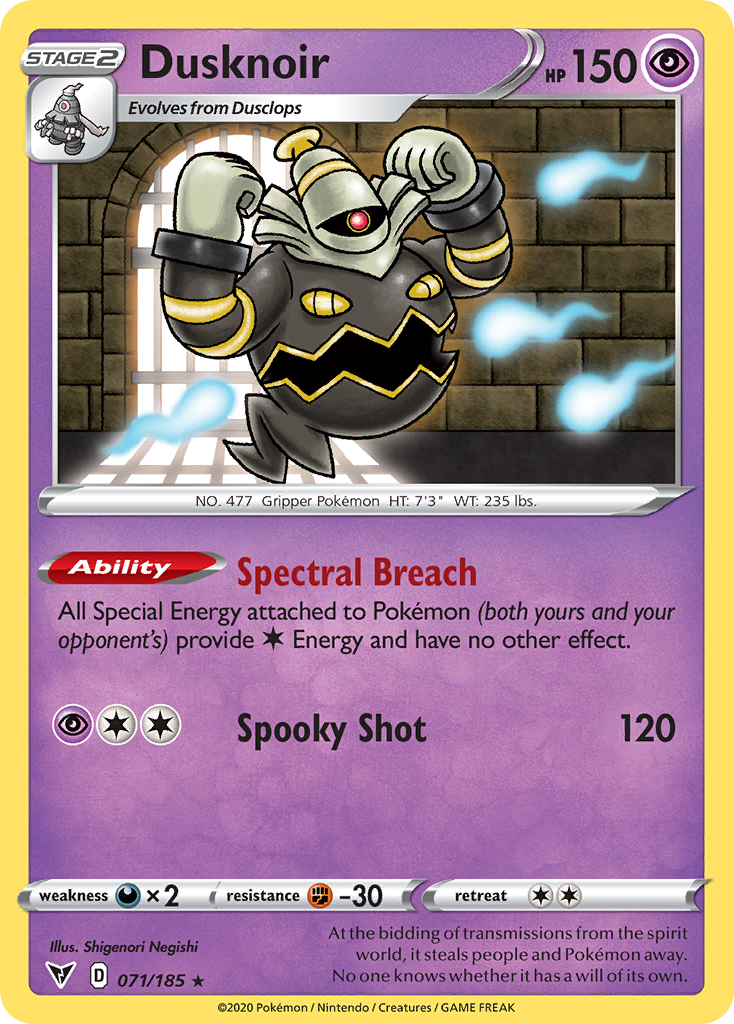 Dusknoir – Vivid Voltage 071/185 Pokémon card