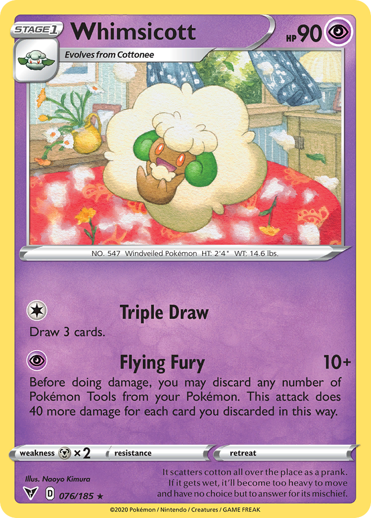 Whimsicott – Vivid Voltage 076/185 Pokémon card
