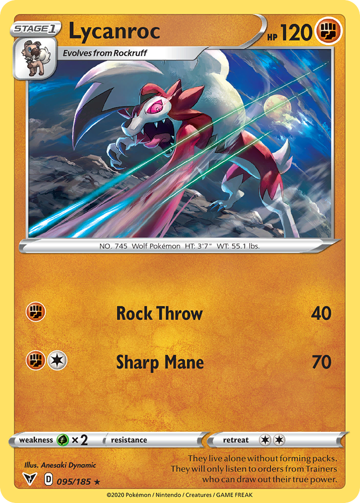 Lycanroc – Vivid Voltage 095/185 Pokémon card