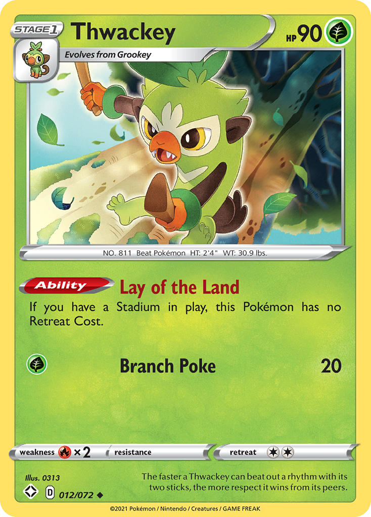 Thwackey – Shining Fates 012/072 Pokémon card
