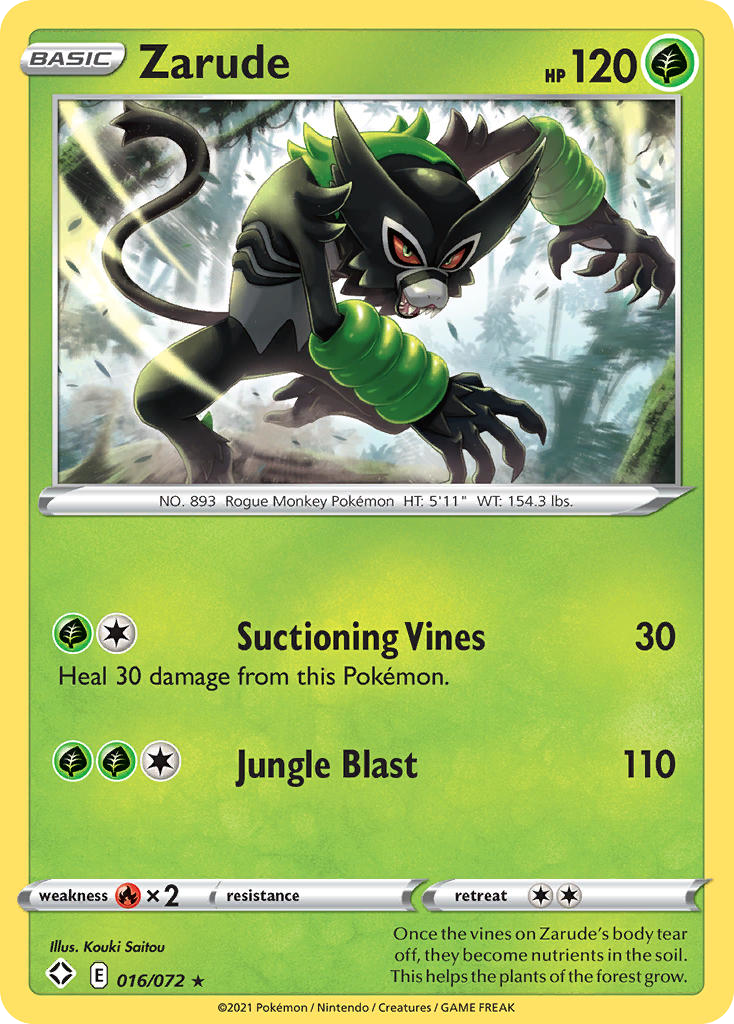 Zarude – Shining Fates 016/072 Pokémon card