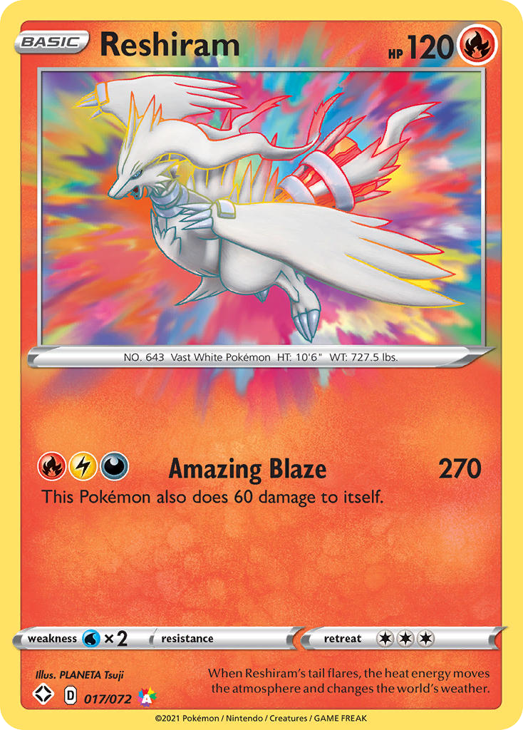 Reshiram – Shining Fates 017/072 Pokémon card