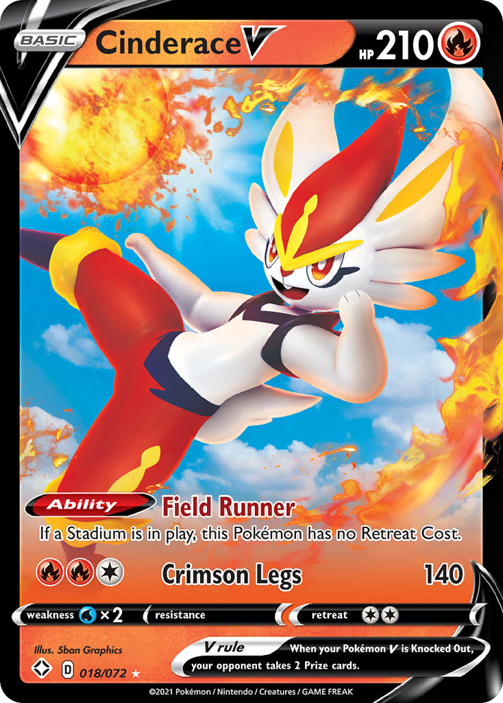 Cinderace V – Shining Fates 018/072 Pokémon card