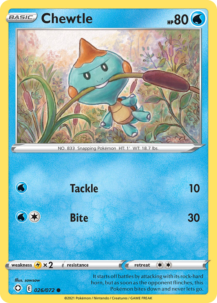 Chewtle – Shining Fates 026/072 Pokémon card