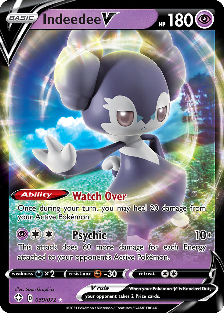 Indeedee V – Shining Fates 039/072 Pokémon card