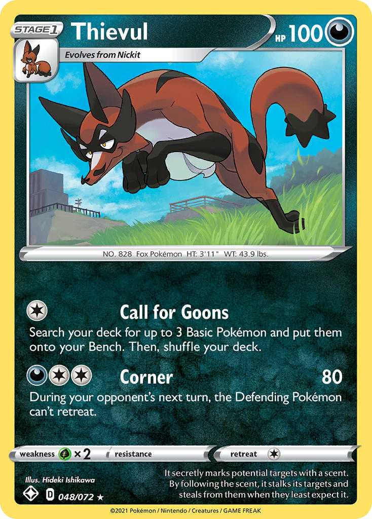 Thievul – Shining Fates 048/072 Pokémon card