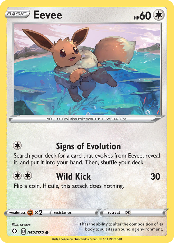 Eevee – Shining Fates 052/072 Pokémon card