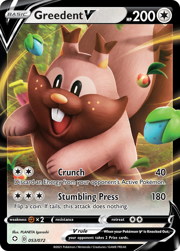 Greedent V – Shining Fates 053/072 Pokémon card