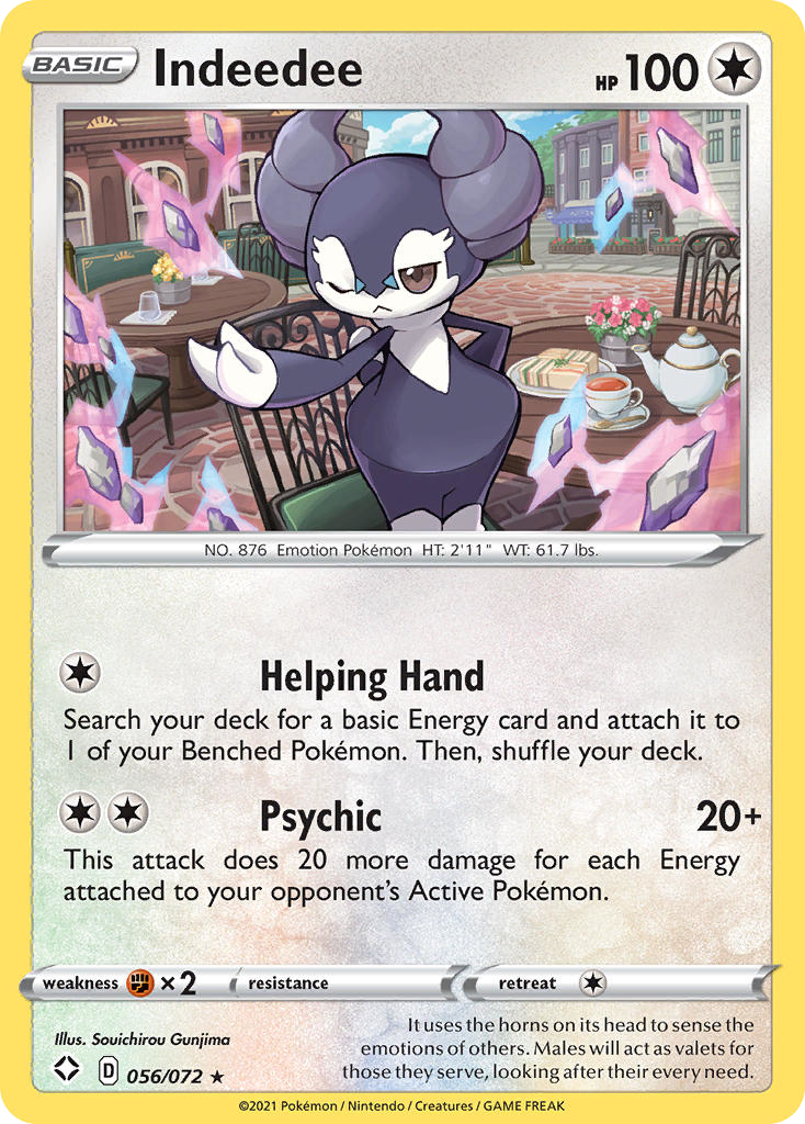 Indeedee – Shining Fates 056/072 Pokémon card