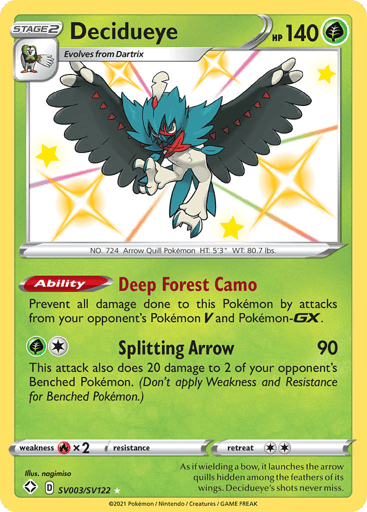Decidueye - Shining Fates Shiny Vault SV003