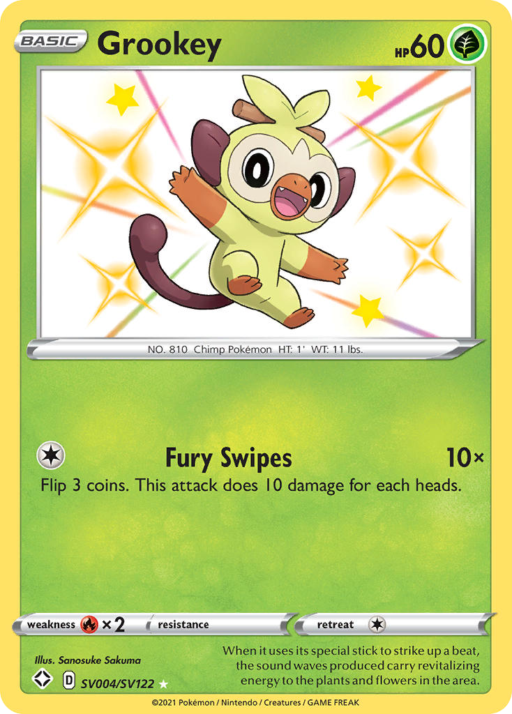 Grookey – Shining Fates Shiny Vault SV004/SV122 Pokémon card
