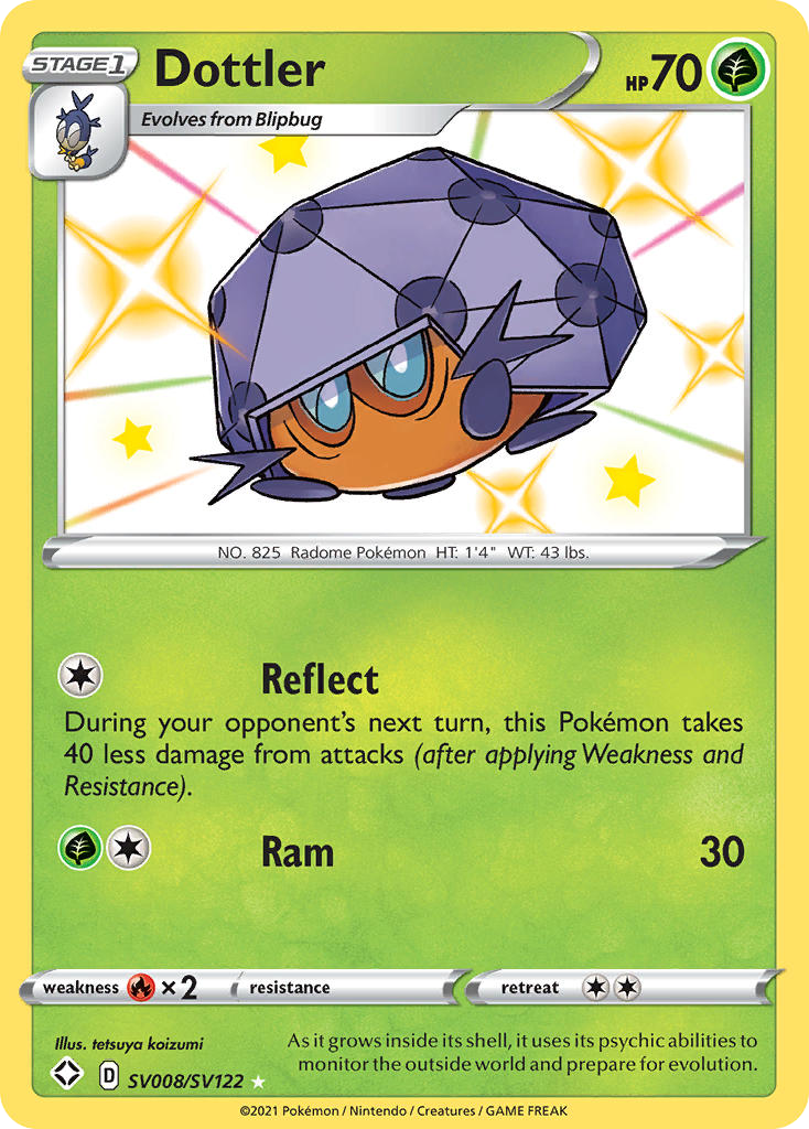 Dottler – Shining Fates Shiny Vault SV008/SV122 Pokémon card