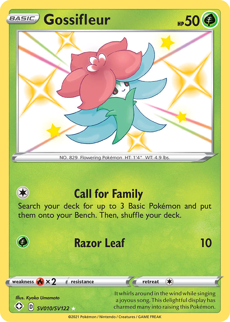 Gossifleur – Shining Fates Shiny Vault SV010/SV122 Pokémon card