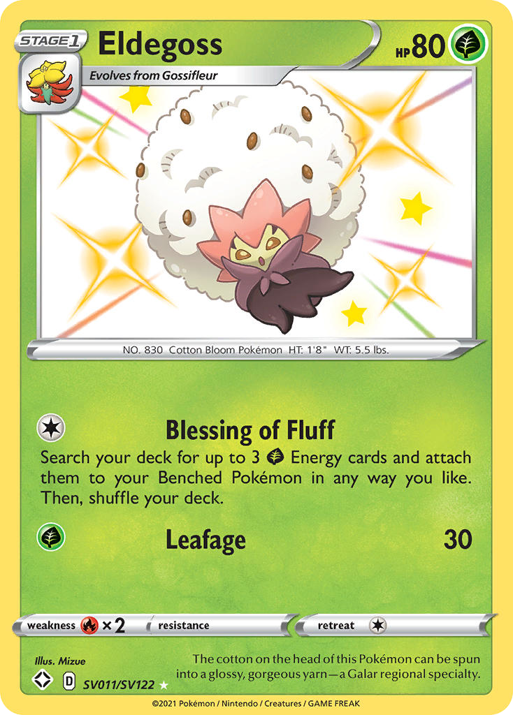 Eldegoss – Shining Fates Shiny Vault SV011/SV122 Pokémon card