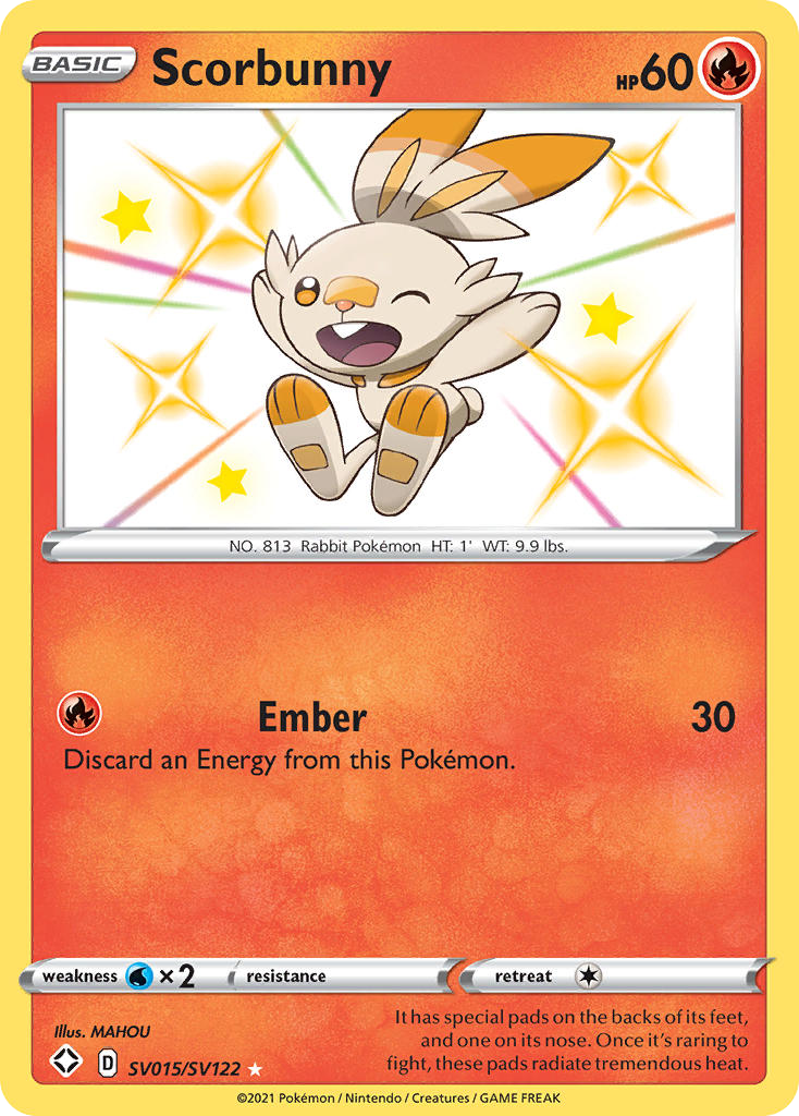 Scorbunny – Shining Fates Shiny Vault SV015/SV122 Pokémon card