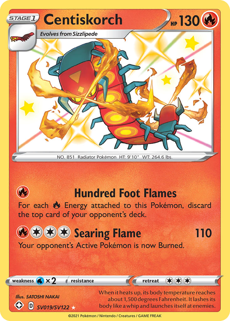 Centiskorch – Shining Fates Shiny Vault SV019/SV122 Pokémon card