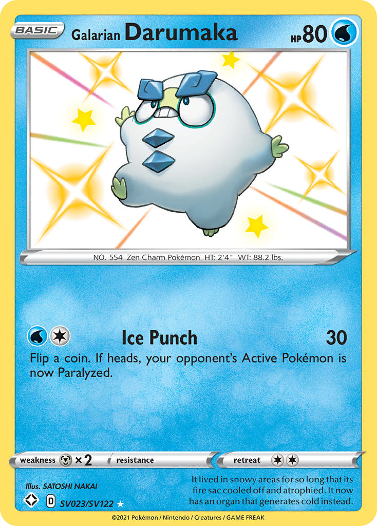 Galarian Darumaka – Shining Fates Shiny Vault SV023/SV122 Pokémon card