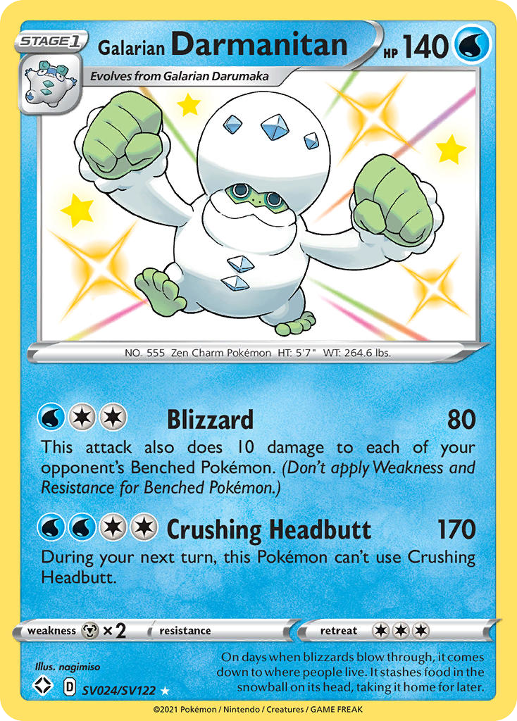 Galarian Darmanitan – Shining Fates Shiny Vault SV024/SV122 Pokémon card