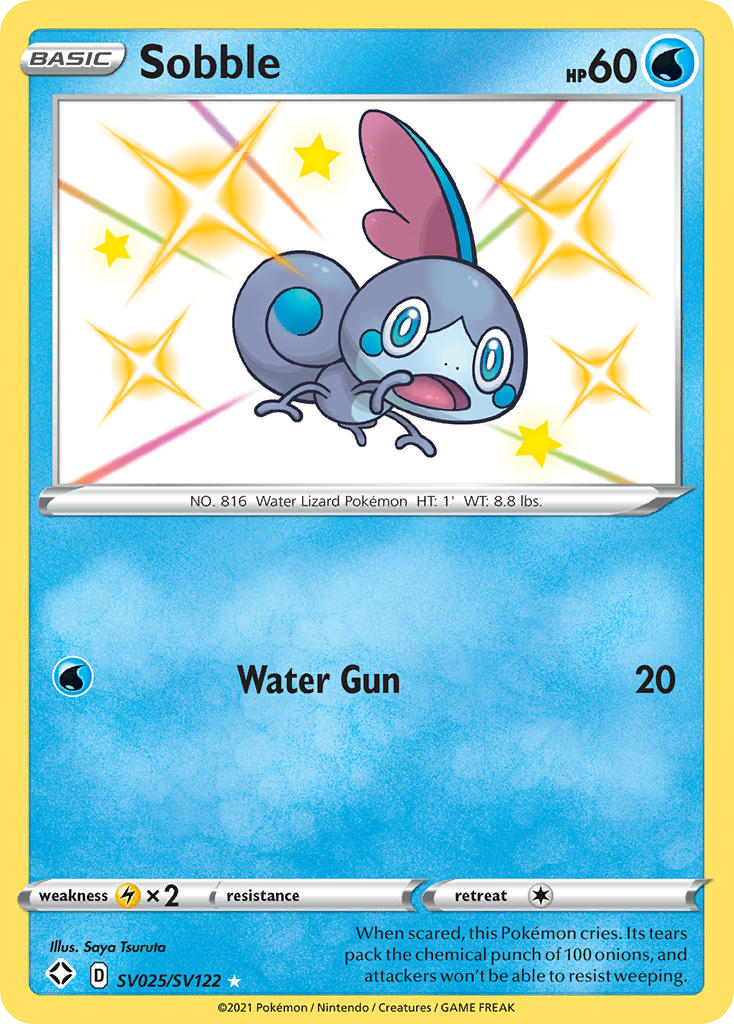 Sobble – Shining Fates Shiny Vault SV025/SV122 Pokémon card