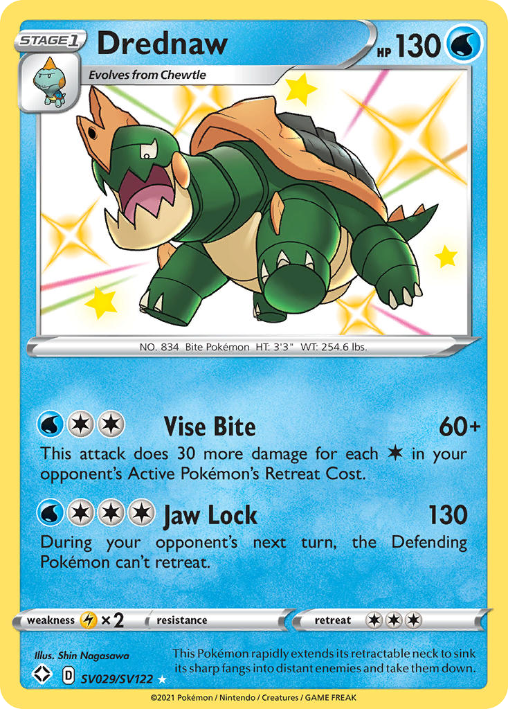 Drednaw – Shining Fates Shiny Vault SV029/SV122 Pokémon card