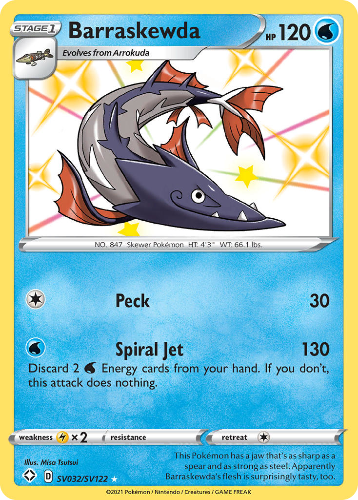 Barraskewda – Shining Fates Shiny Vault SV032/SV122 Pokémon card