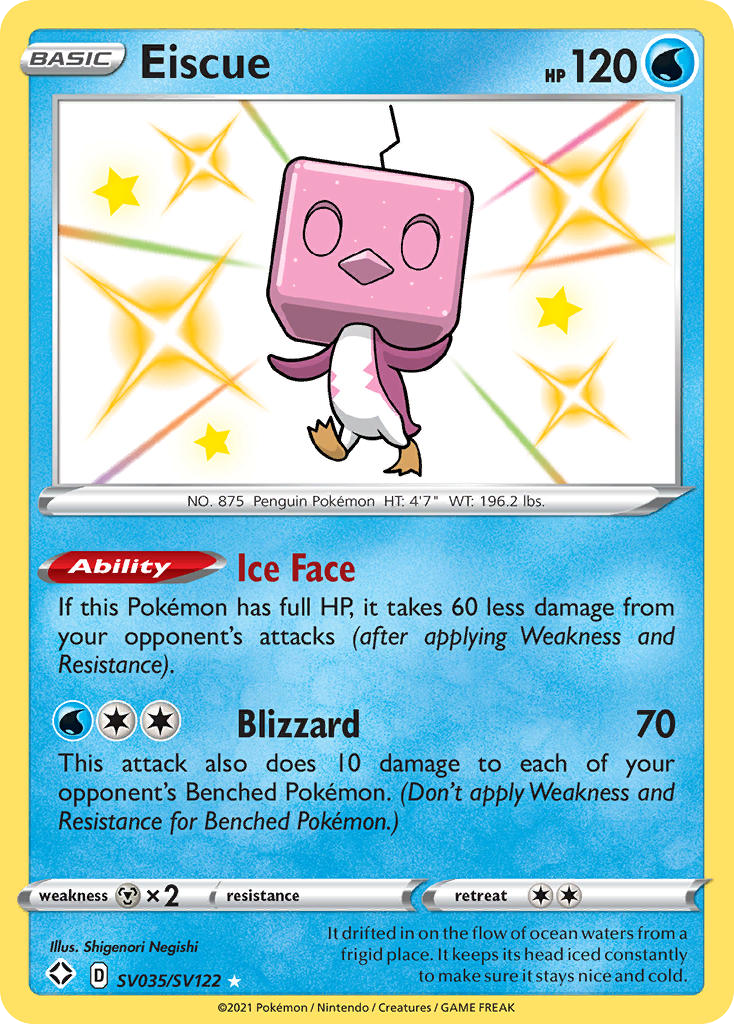 Eiscue – Shining Fates Shiny Vault SV035/SV122 Pokémon card
