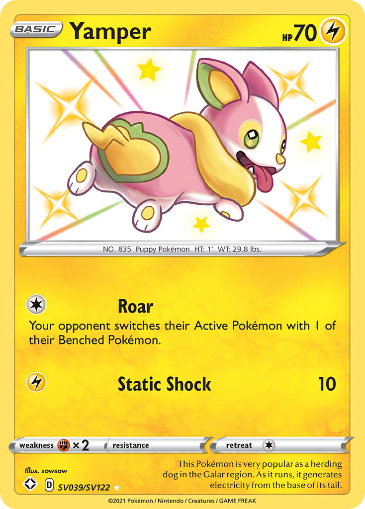 Yamper – Shining Fates Shiny Vault SV039/SV122 Pokémon card