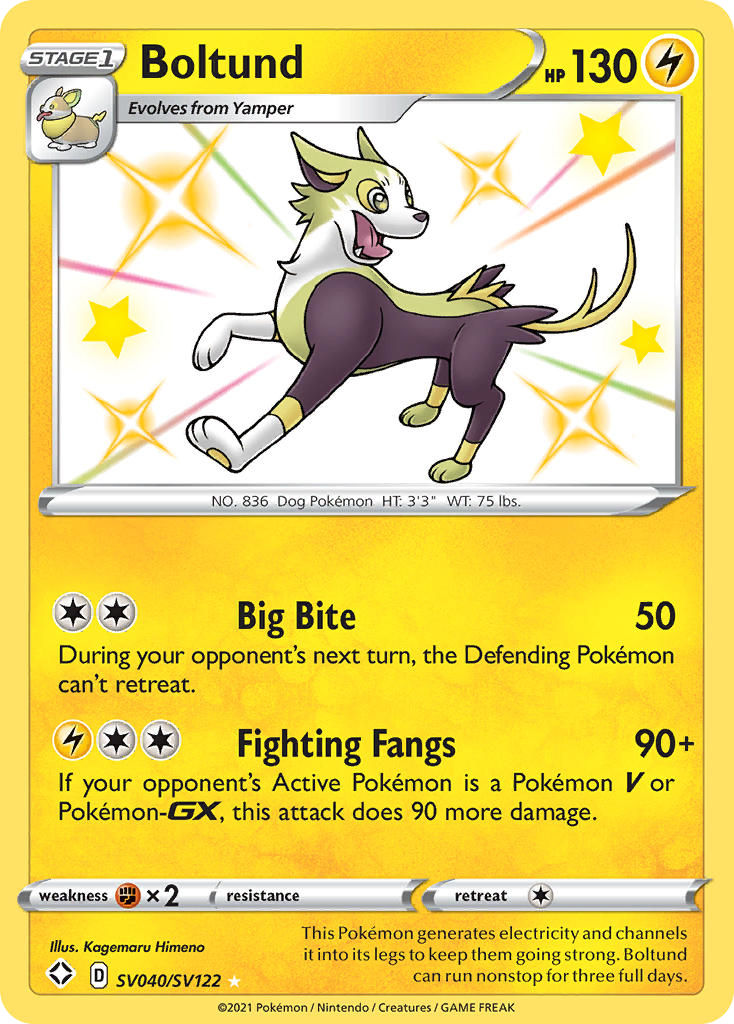 Boltund – Shining Fates Shiny Vault SV040/SV122 Pokémon card