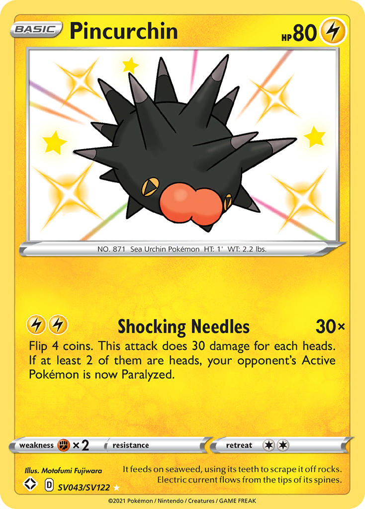Pincurchin – Shining Fates Shiny Vault SV043/SV122 Pokémon card