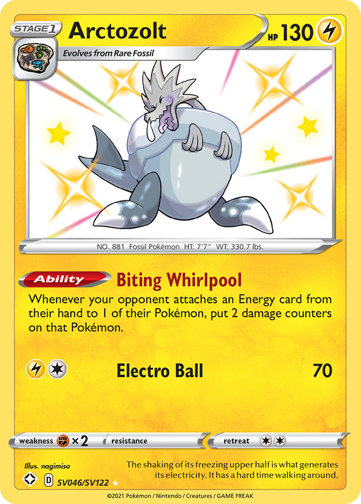 Arctozolt – Shining Fates Shiny Vault SV046/SV122 Pokémon card