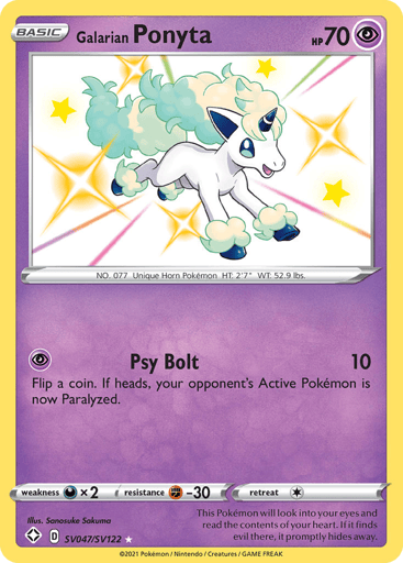 Galarian Ponyta - Shining Fates Shiny Vault SV047