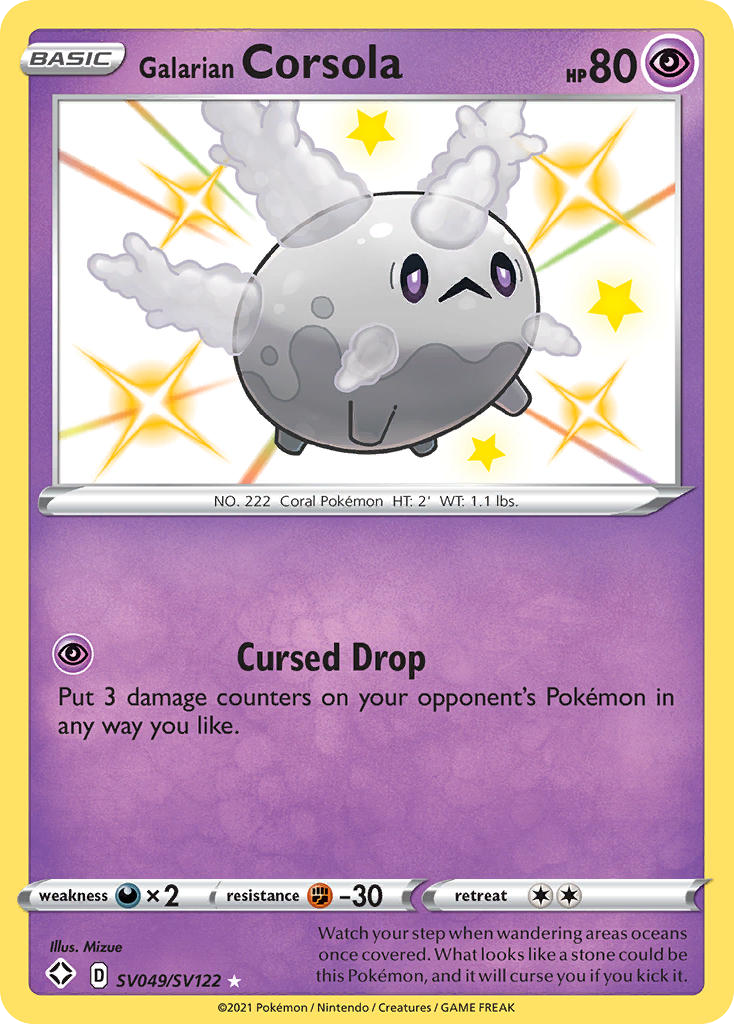 Galarian Corsola – Shining Fates Shiny Vault SV049/SV122 Pokémon card
