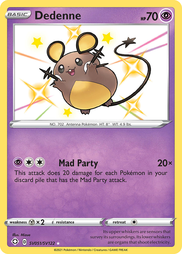 Dedenne – Shining Fates Shiny Vault SV051/SV122 Pokémon card
