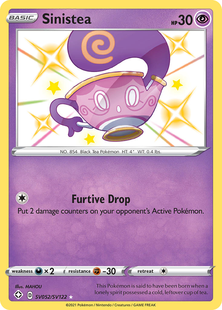 Sinistea – Shining Fates Shiny Vault SV052/SV122 Pokémon card