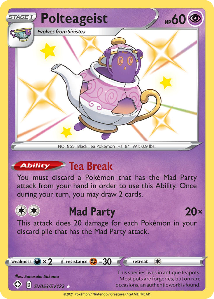 Polteageist – Shining Fates Shiny Vault SV053/SV122 Pokémon card