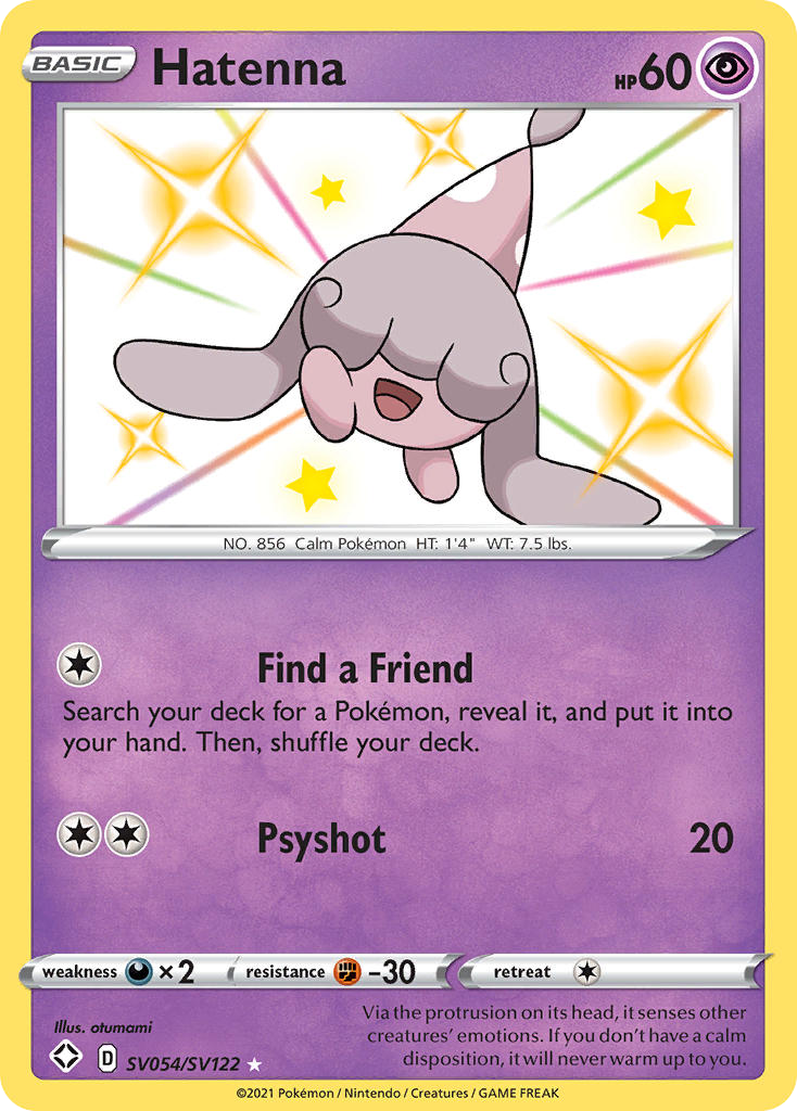 Hatenna – Shining Fates Shiny Vault SV054/SV122 Pokémon card